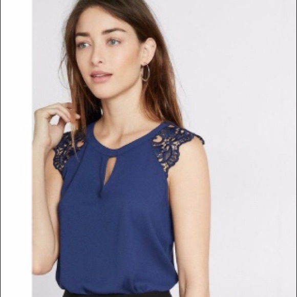 Express Tops - Brand new Express crochet cutout blouse
